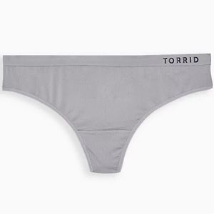 NWT TORRID LOGO GREY MICROFIBER ACTIVE THONG PANTY size large